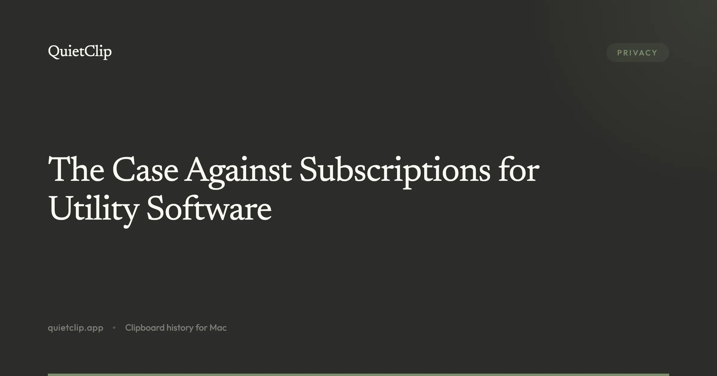 The Case Against Subscriptions for Utility Software